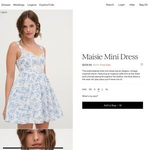 Maisie Mini Dress in Blue and White Floral